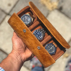 Watch Box - Galata Ostrish Honey Brown-3-Le Remontoir