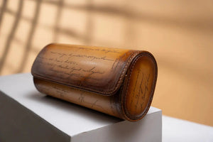 Watch Box - Galata Parchment Platinum Honey Brown-2-Le Remontoir