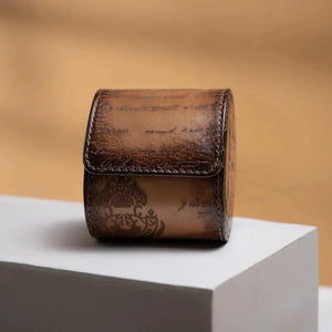 Watch Box - Galata Parchment Platinum Java Brown-1-Le Remontoir
