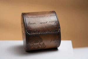 Watch Box - Galata Parchment Platinum Java Brown-2-Le Remontoir
