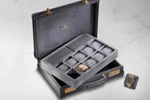Watch Box - Master Safiano Dark Grey-3-Le Remontoir