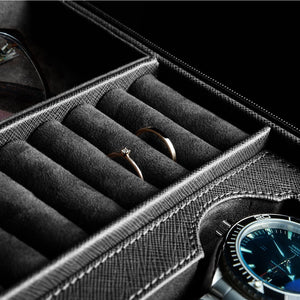 Watch Box - Saffiano Black Lifestyle-3-Le Remontoir