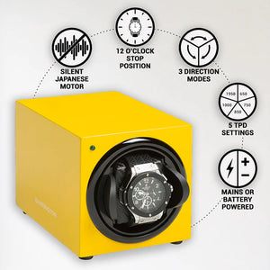 Watch Winder - Barrington Electric Yellow-6-Le Remontoir