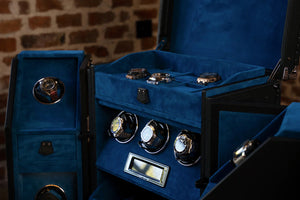 Watch Winder - Trunk Togo Black and Blue-3-Le Remontoir
