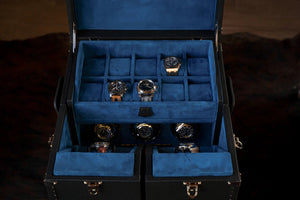 Watch Winder - Trunk Togo Black and Blue-9-Le Remontoir