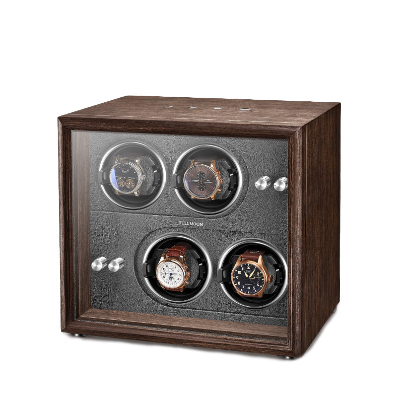 FULLMOON Oak Quartet Watch Winder-1-Le Remontoir