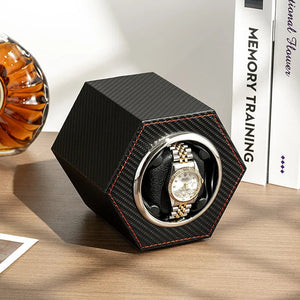 Hexagonal Carbon Watch Winder for American Audience-3-Le Remontoir