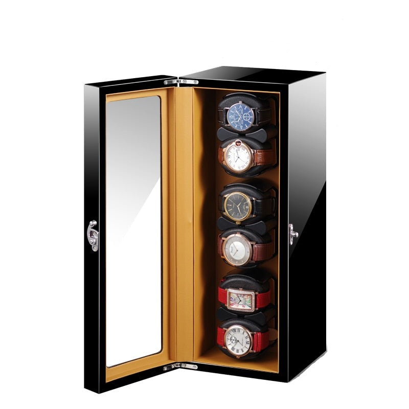 LuxeLift Automatic Watch Winder 6 Slots Leather-1-Le Remontoir