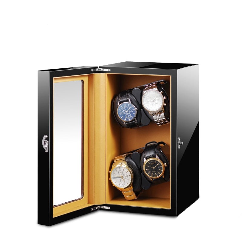 LuxeLift Leather 4 Slots Automatic Watch Winder for American Audience-1-Le Remontoir