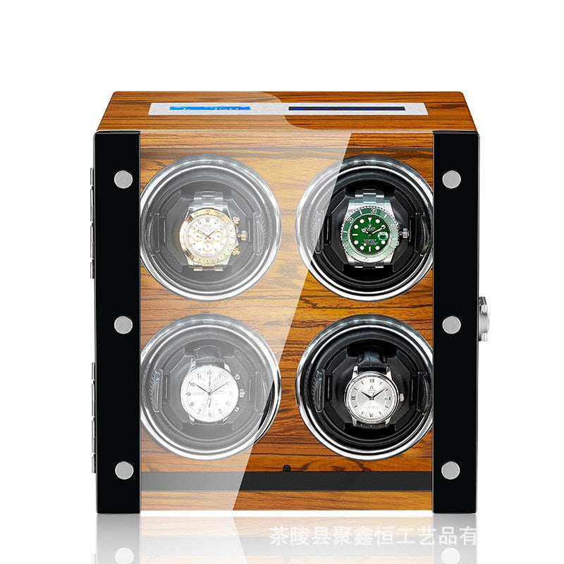 Premium Brown 4-Slot Automatic Watch Winder-1-Le Remontoir