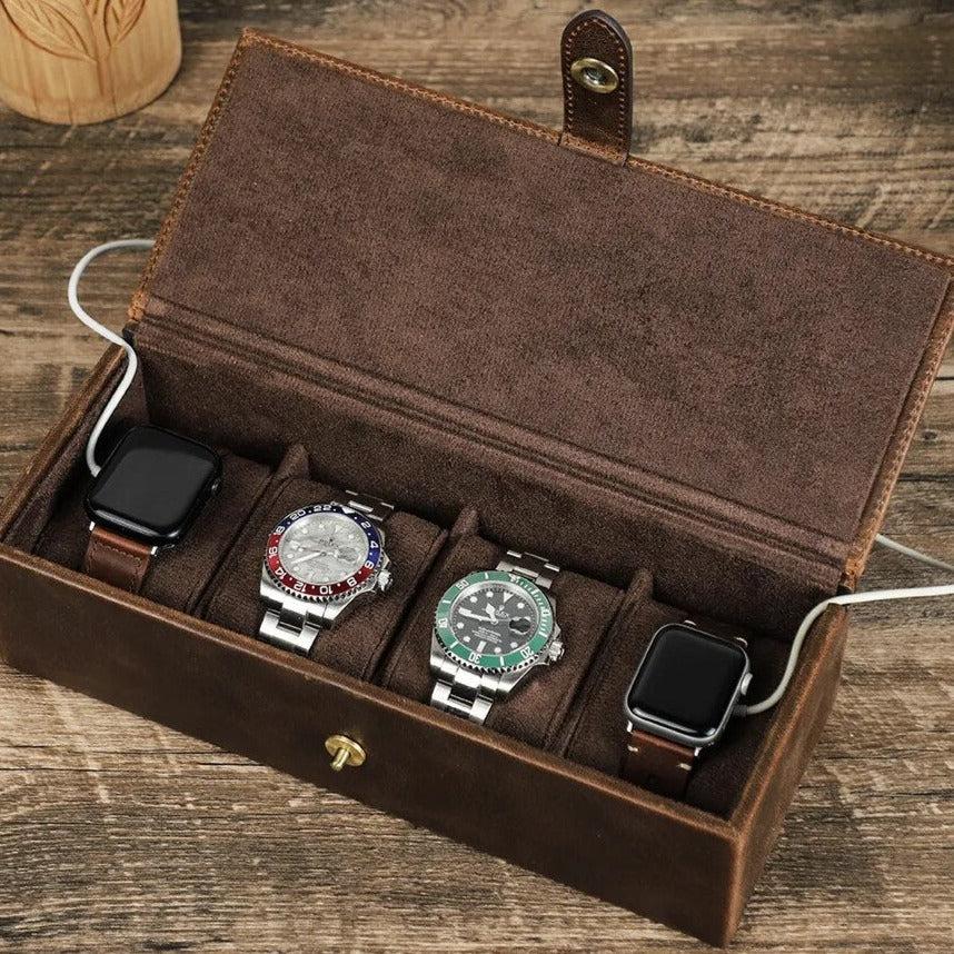 WATCH BOX Quintet Leather Case-2-Le Remontoir