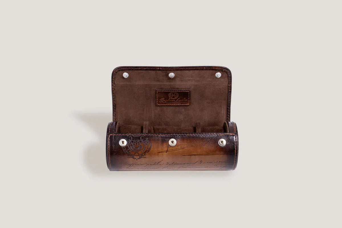 Watch Box - Brown Parchment Roll Aras-3-Le Remontoir