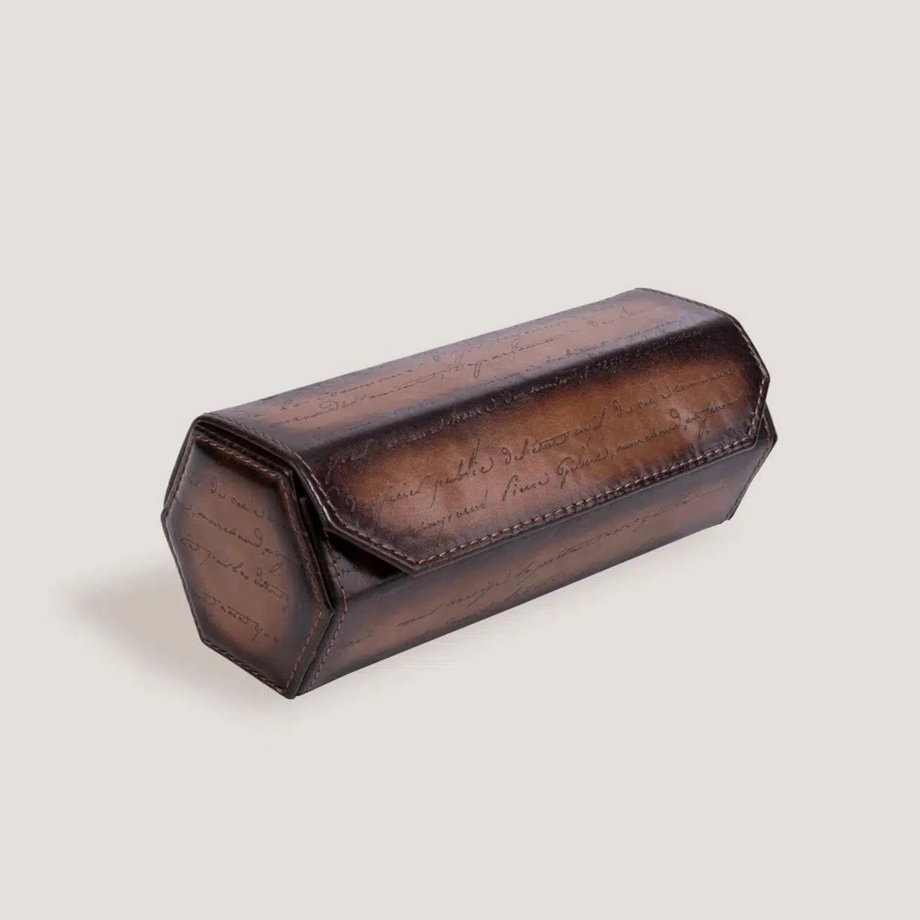 Watch Box - Galata Hexagonal Java Brown Parchment-1-Le Remontoir