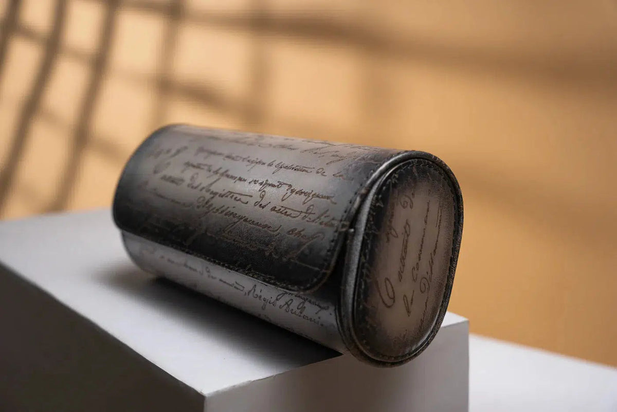 Watch Box - Galata Parchment Platinum Gray-2-Le Remontoir