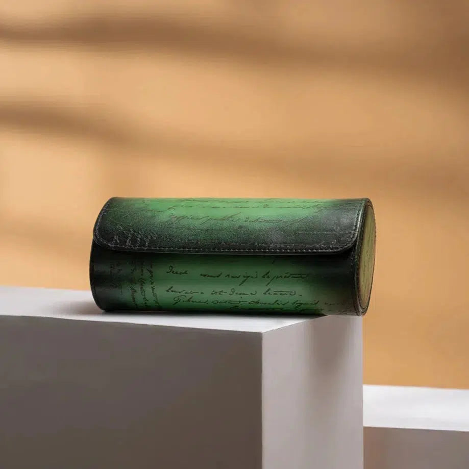Watch Box - Galata Parchment Platinum Green-1-Le Remontoir