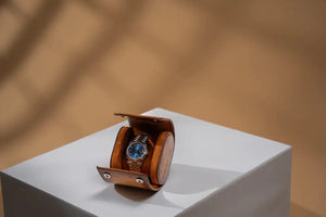 Watch Box - Galata Parchment Platinum Honey Brown-3-Le Remontoir