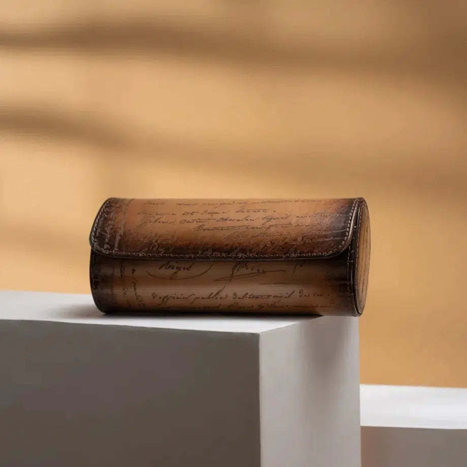 Watch Box - Galata Parchment Platinum Java Brown-1-Le Remontoir