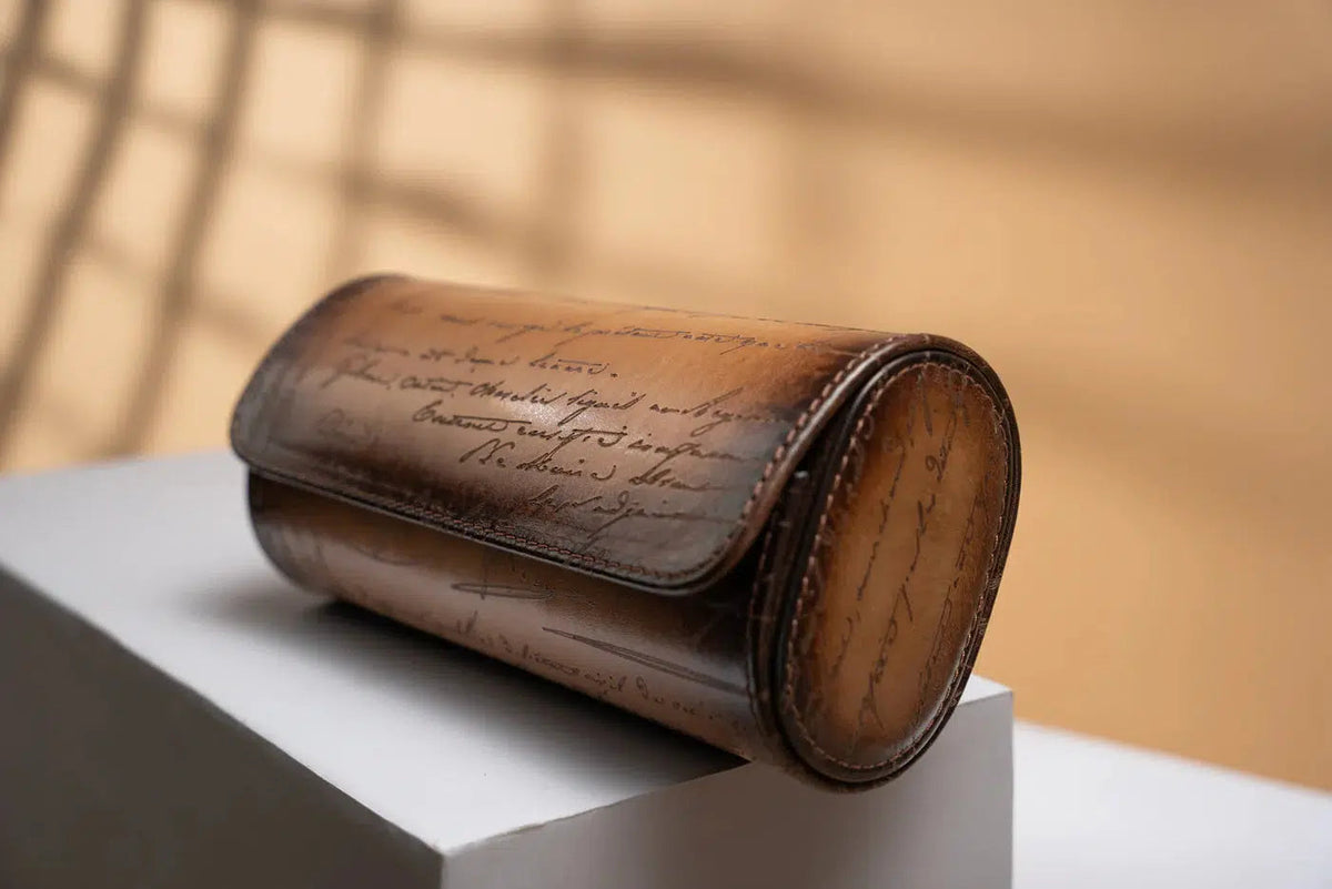 Watch Box - Galata Parchment Platinum Java Brown-2-Le Remontoir