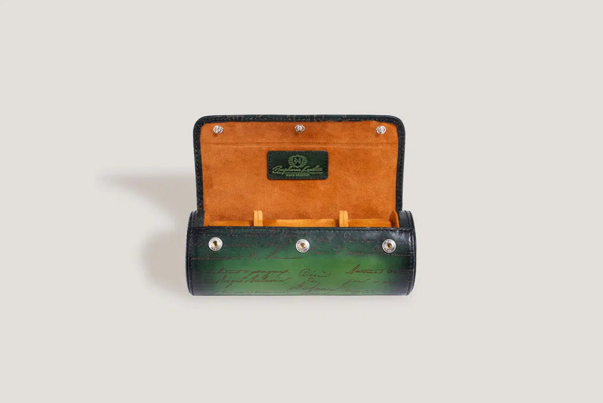 Watch Box - Green Parchment Scroll Aras Roll-3-Le Remontoir
