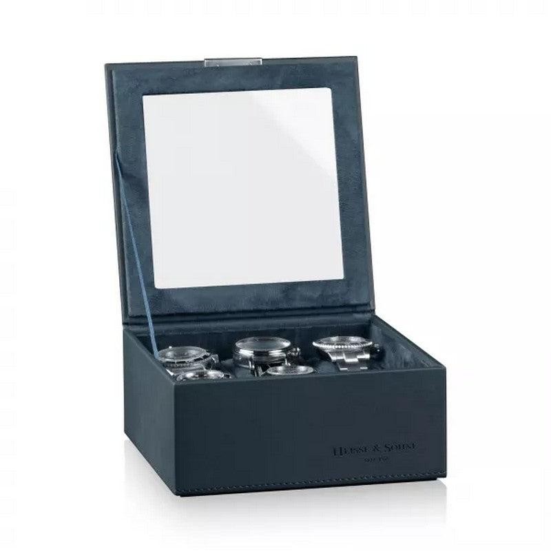 Watch Box - Heisse 6-slot Blue Case-1-Le Remontoir