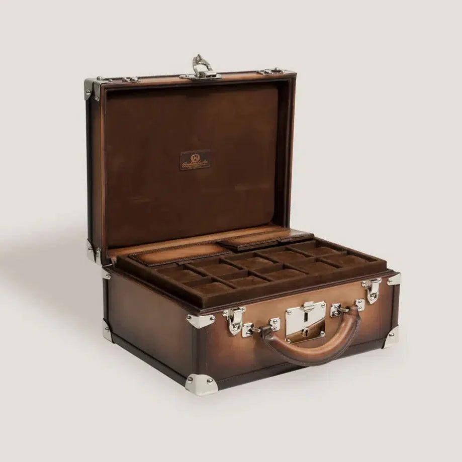 Watch Box - Java Brown Trunk Patina-1-Le Remontoir