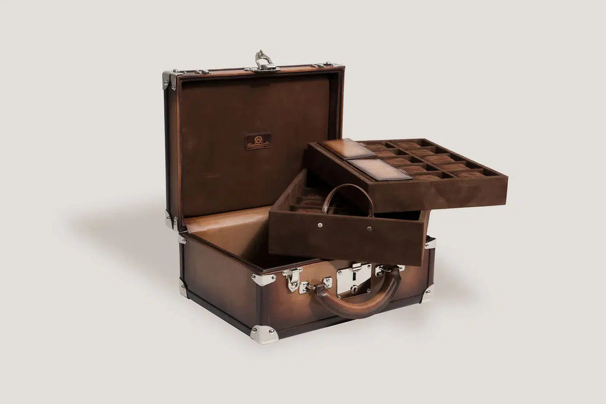 Watch Box - Java Brown Trunk Patina-4-Le Remontoir