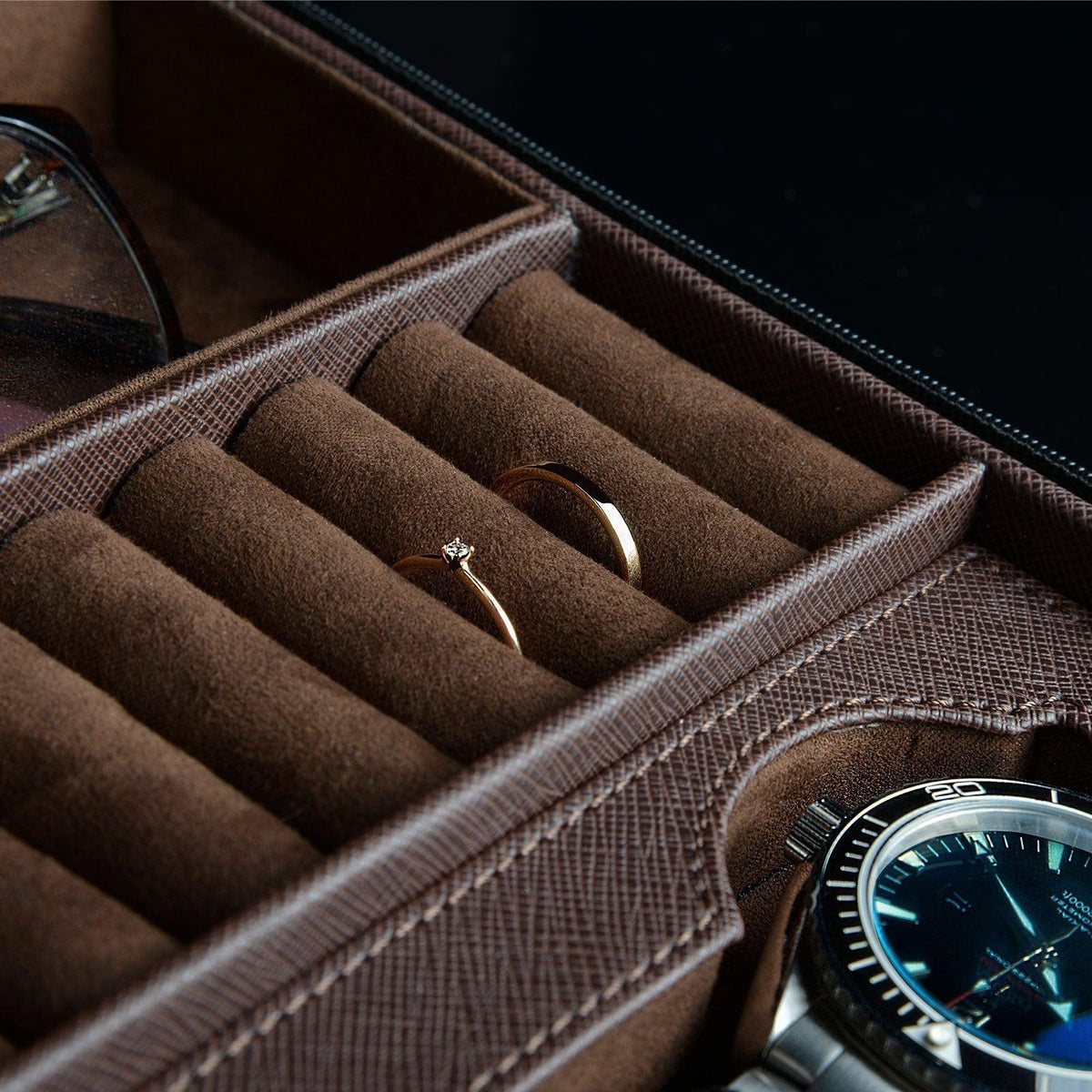 Watch Box - Lifestyle Saffiano Braun-3-Le Remontoir