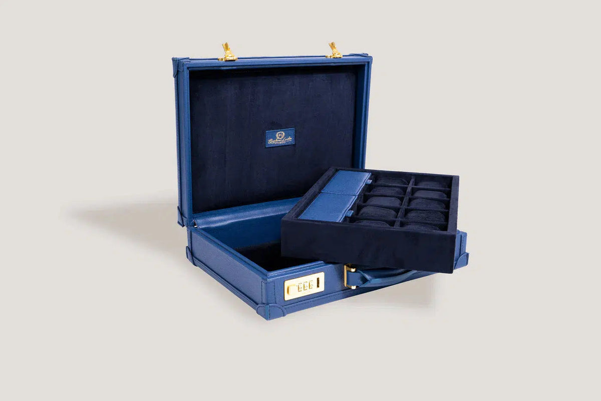 Watch Box - Master Safiano Navy Blue-3-Le Remontoir