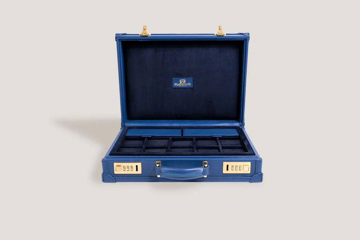 Watch Box - Master Safiano Navy Blue-4-Le Remontoir