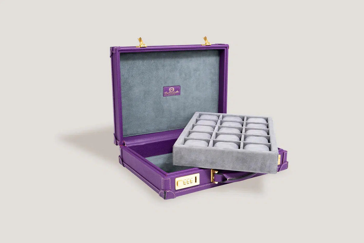 Watch Box - Master Safiano Purple-4-Le Remontoir