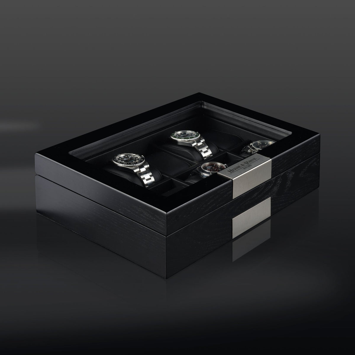 Watch Box - Monterray Black Satin-3-Le Remontoir