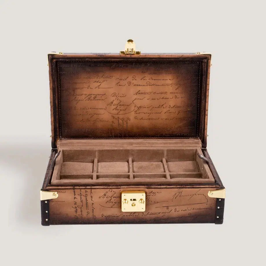 Watch Box - Petra Parchment Light Tan-1-Le Remontoir