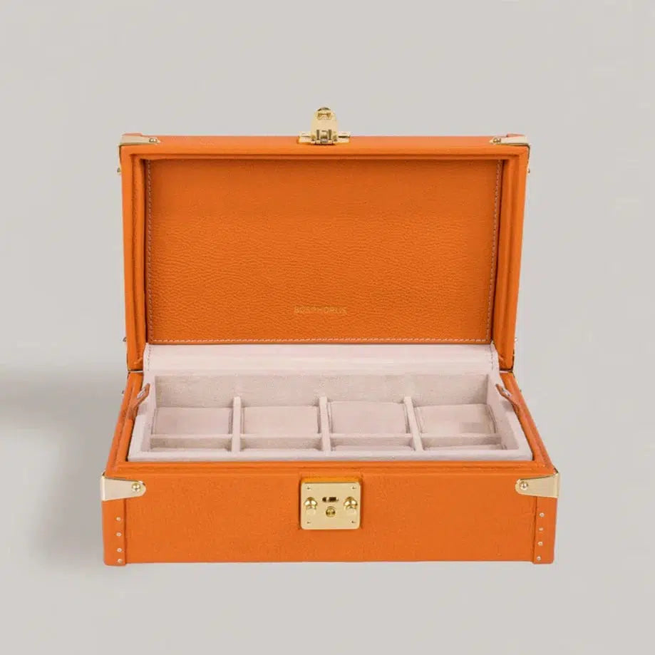 Watch Box - Petra Togo Orange-1-Le Remontoir