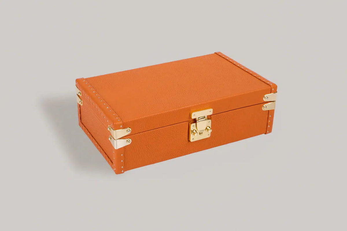Watch Box - Petra Togo Orange-2-Le Remontoir