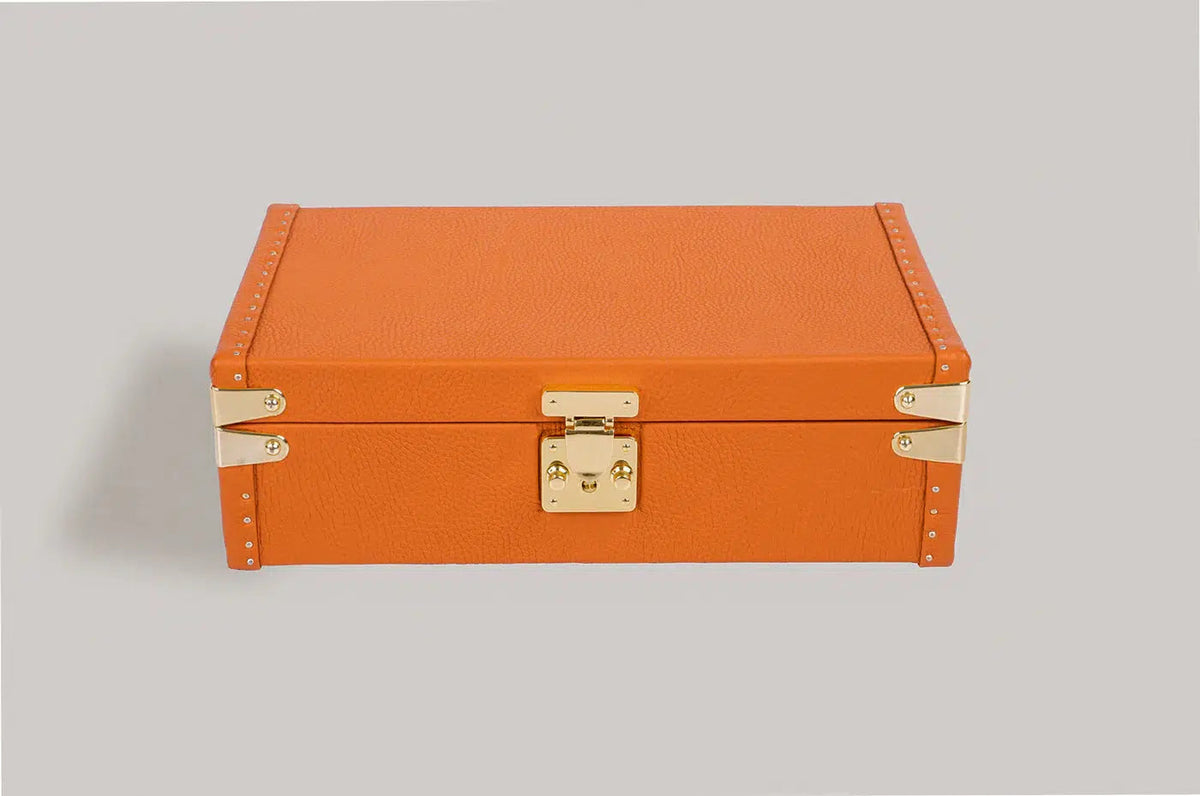 Watch Box - Petra Togo Orange-5-Le Remontoir