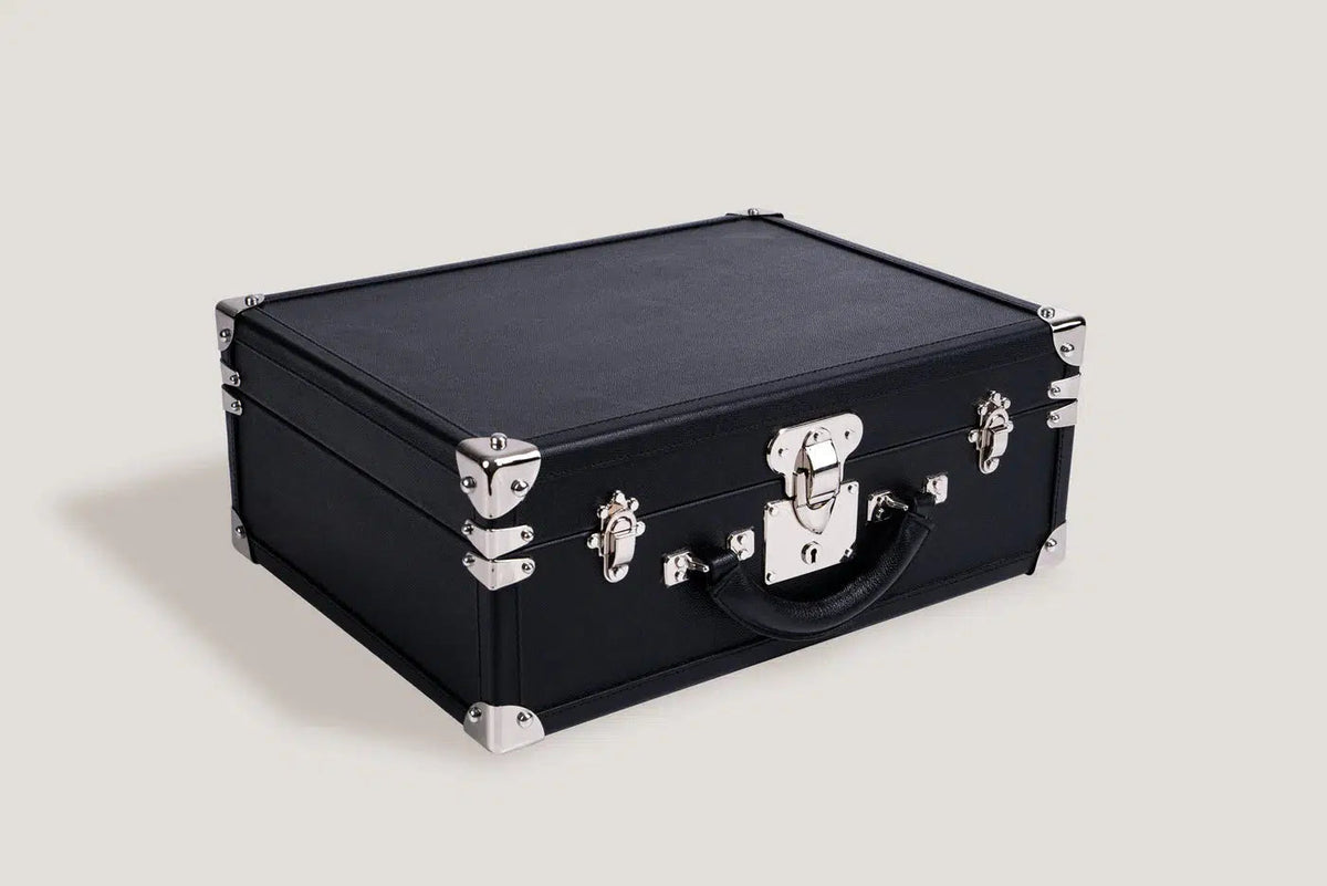 Watch Box - Safiano Black Trunk-2-Le Remontoir