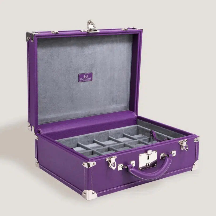 Watch Box - Safiano Purple Trunk-1-Le Remontoir