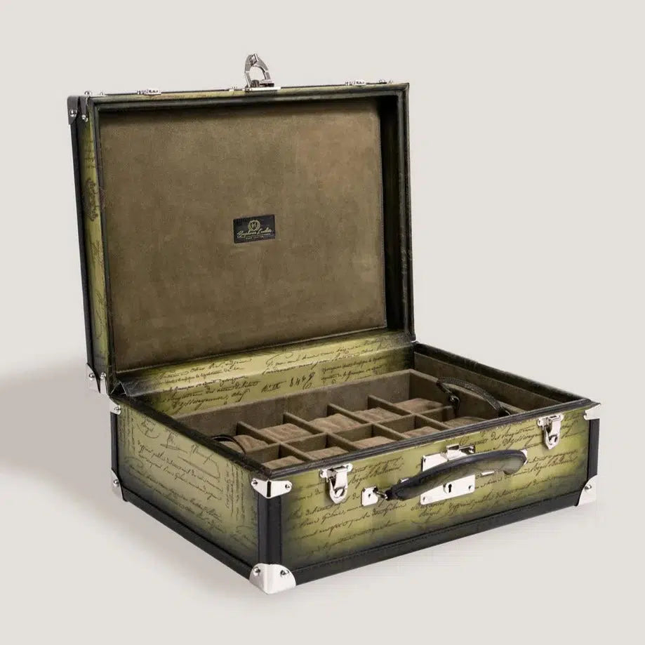 Watch Box - Trunk Olive Green-1-Le Remontoir