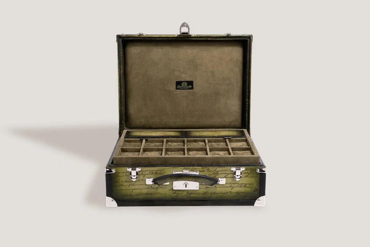 Watch Box - Trunk Olive Green-3-Le Remontoir