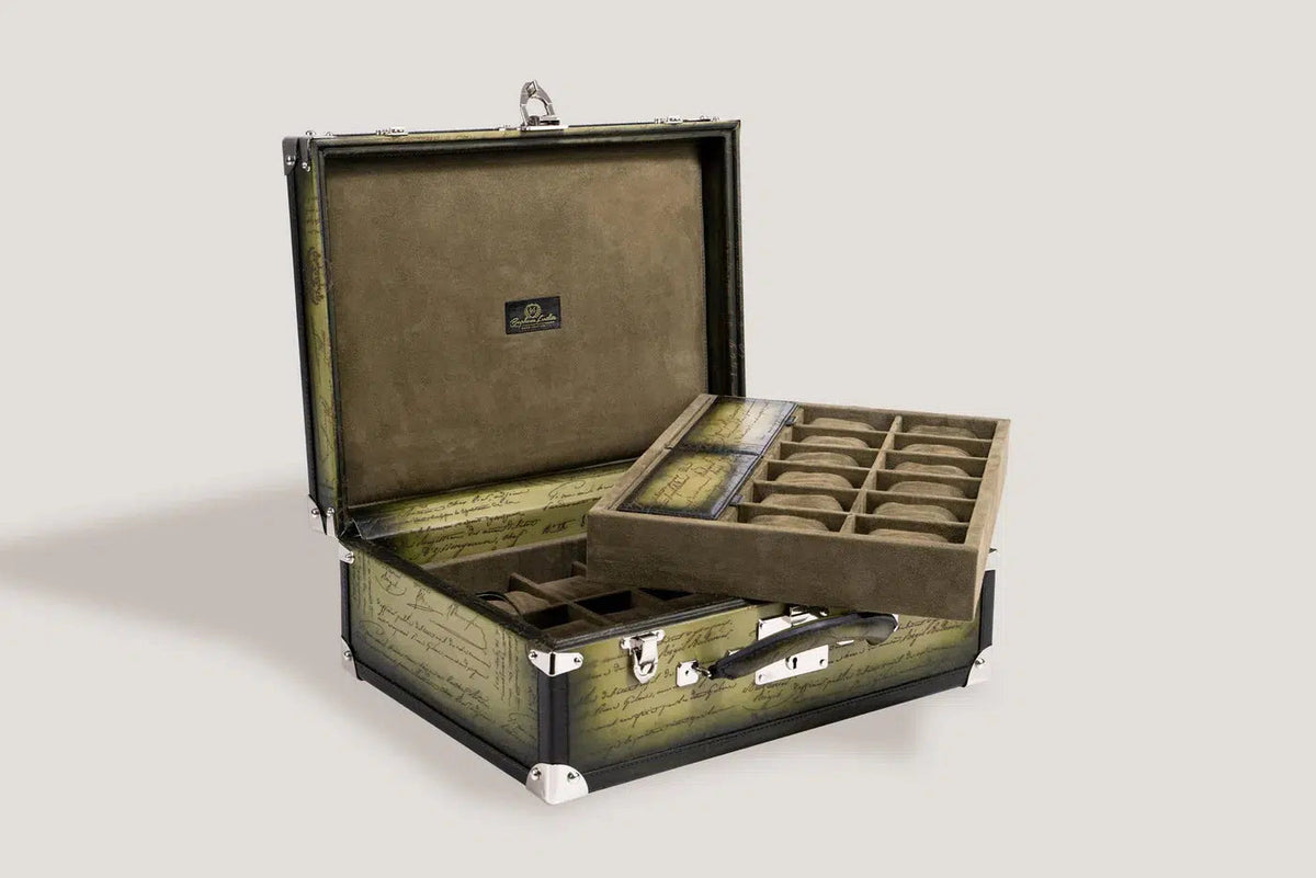 Watch Box - Trunk Olive Green-4-Le Remontoir