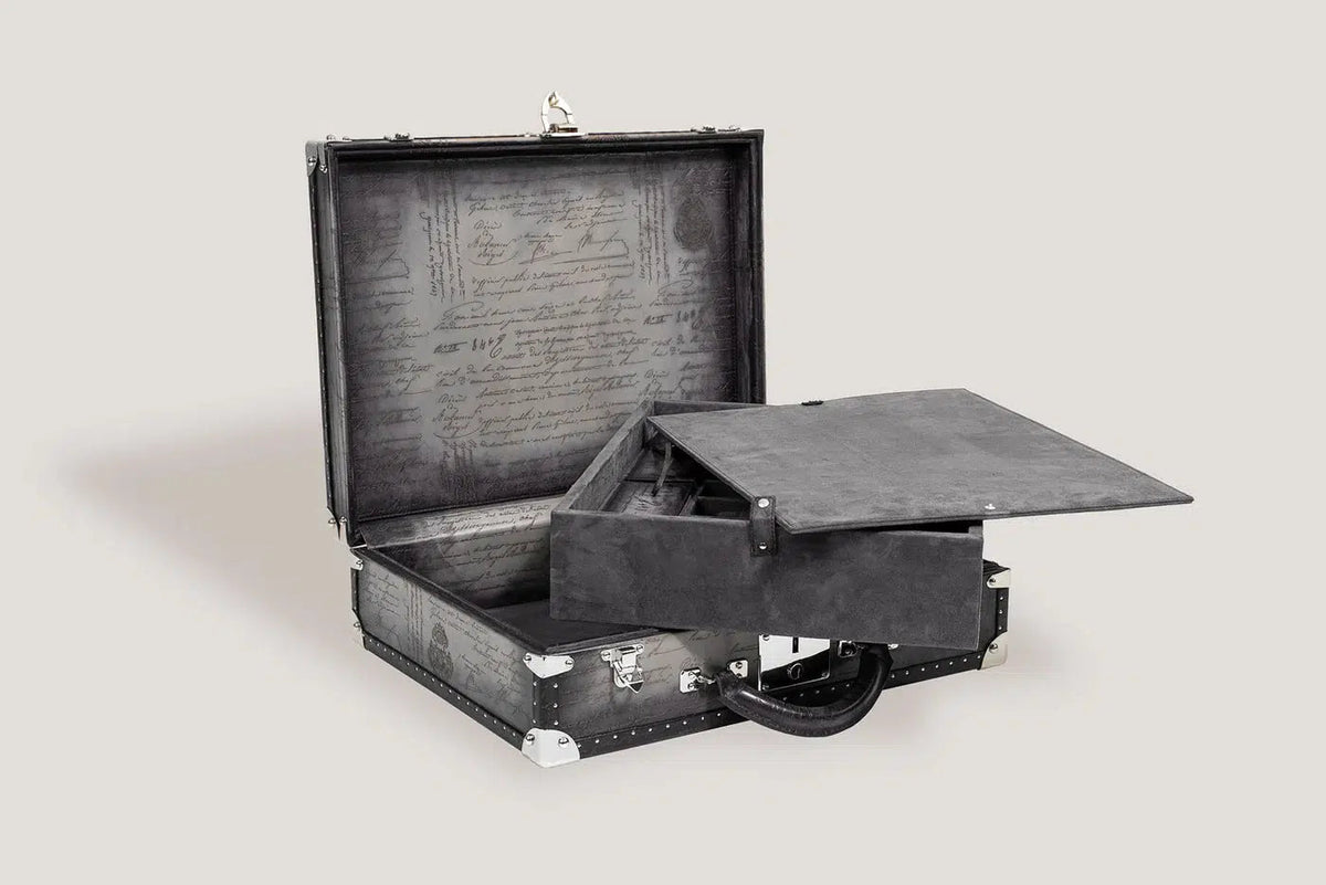 Watch Box - Trunk Parchment Grey-4-Le Remontoir