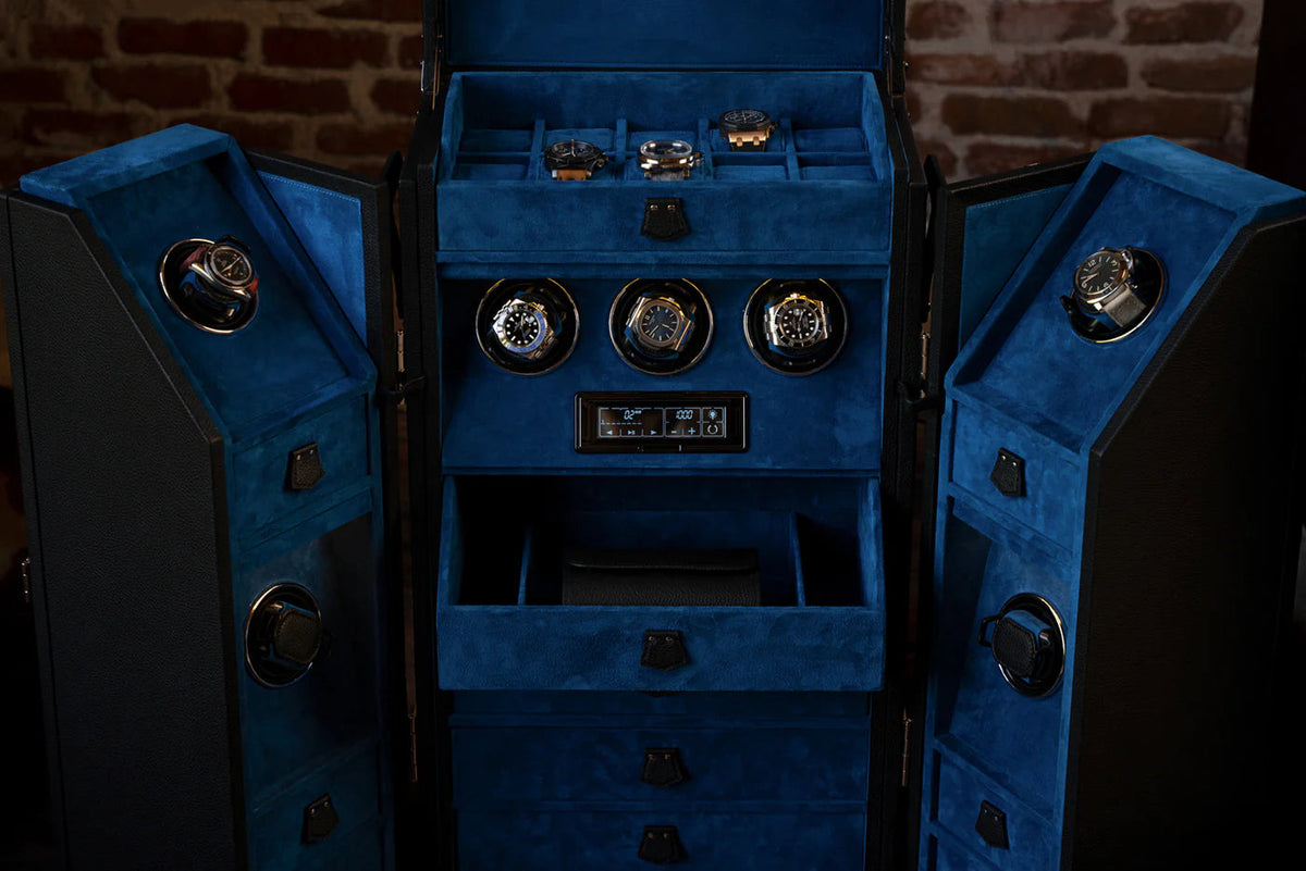 Watch Winder - Trunk Togo Black and Blue-8-Le Remontoir